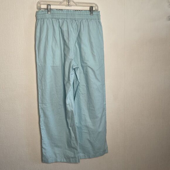 NWT J. Crew Pull On Wide Leg Pants Women Size S Light Blue Cotton/Linen Blend - Picture 10 of 11